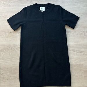 Reformation Black Bell Cashmere Mini Dress